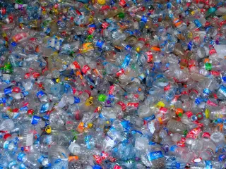 Ilustrasi: Tumpukan botol plastik bekas pakai yang terkumpul dalam jumlah besar.